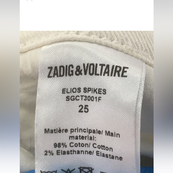 Zadig & Voltaire Elios Spiked Jeans Sz 25 - Picture 5 of 6